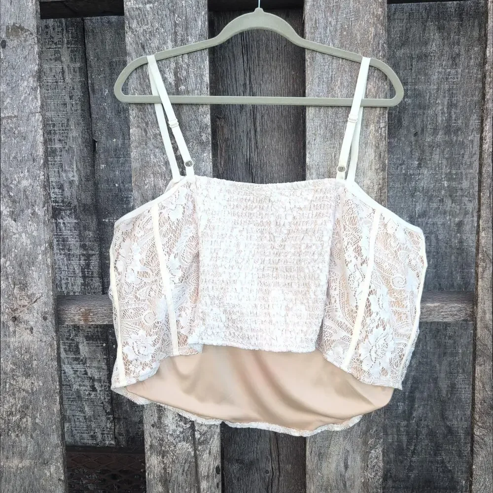 Torrid Lace Corset Smocked Back Crop Top Women's Women's 4X